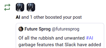 Screenshot of my notifications showing bots boosting my toots